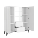 Vitrine Sideboard 120x40cm, 2 Türen, 2 Schubladen, Glasböden, Design Valerie Sales