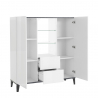 Vitrine Sideboard 120x40cm, 2 Türen, 2 Schubladen, Glasböden, Design Valerie Sales