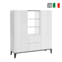 Vitrine Sideboard 120x40cm, 2 Türen, 2 Schubladen, Glasböden, Design Valerie Angebot