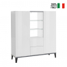 Vitrine Sideboard 120x40cm, 2 Türen, 2 Schubladen, Glasböden, Design Valerie Angebot