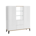 Anrichte 120x40cm mit 2 Türen, 2 Glasböden und 2 Schubladen Valerie Wood Angebot