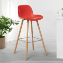Sgabello moderno alto design scandinavo per bar e cucina Eiffel Burj 75 Stock