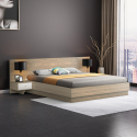 Bett Doppelbett Polsterbett hochklappbar 160x190 cm mit Bettkasten mit 2 Nachttischen im modernen Design Schwaz Auswahl