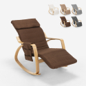 Sedia a dondolo legno design scandinavo poggiapiedi regolabile Odense Sconti