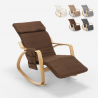 Sedia a dondolo legno design scandinavo poggiapiedi regolabile Odense Sconti
