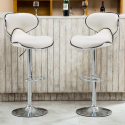 Sgabello per cucina e bar Amarillo Design Moderno girevole cromato Misure