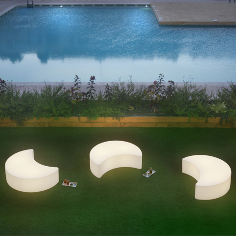 Panca luminosa divano design luna moderno esterno giardino Moon Slide Promozione