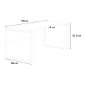 Scrivania 170x80cm ufficio studio smartworking grigio bianco Metaldesk Scelta