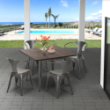 table 80x80 design industriel + 4 chaises style cuisine bar hustle Choix