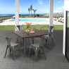 table 80x80 design industriel + 4 chaises style cuisine bar hustle Choix