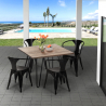 table 80x80cm + 4 chaises style design industriel cuisine bar reims Choix