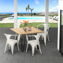 table 80x80 design industriel + 4 chaises style bar cuisine bar reims light Choix