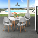 Set quadratischer Tisch 80x80cm 4 weißen stühlen skandinavisches Design Dax Light Sales
