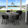 set tavolo da pranzo quadrato 80x80cm 4 sedie design moderno krust Catalogo