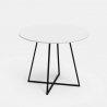 Moderner runder Tisch 100cm weiß Metall Beine schwarz Esszimmer Marmor Verkauf