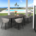 set tavolo da pranzo cucina 120x60cm 4 sedie design moderno tecla Stock