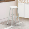 Sgabello industrial in metallo con cuscino in similpelle stile Hardness Sconti
