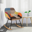 Sedia poltrona a dondolo design moderno patchwork tessuto Woodpecker Catalogo