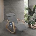 Schaukelstuhl Relaxsessel aus Holz skandinavisches Design verstellbare Fußstütze Odense 