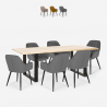 Set Esstisch Tisch 180x80cm 6 Stühle Samt modernes Design Samsara L1 Verkauf