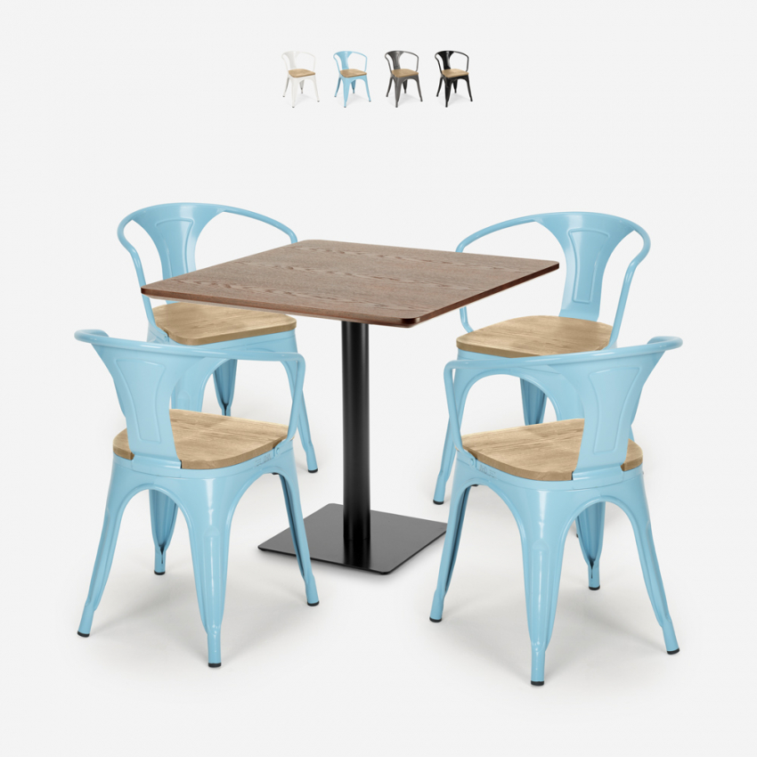 ensemble table horeca 90x90cm bar restaurant et 4 chaises style dunmore Vente