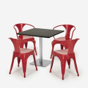 ensemble table horeca 90x90cm bar restaurant cuisine 4 chaises style heavy 