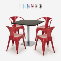 ensemble table horeca 90x90cm bar restaurant cuisine 4 chaises style heavy Catalogue
