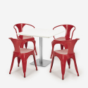 ensemble table horeca 90x90cm cuisine bars restaurants 4 chaises style heavy white 