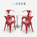 ensemble table horeca 90x90cm cuisine bars restaurants 4 chaises style heavy white Catalogue