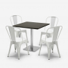 set bar ristoranti 4 sedie tavolino nero horeca 90x90cm just Misure