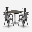 restaurant bar set 4 stühle Lix couchtisch schwarz horeca 90x90cm just Modell