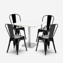 ensemble de 4 chaises style bar restaurant table horeca 90x90cm blanc just white Caractéristiques