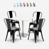 set 4 stühle bar restaurants couchtisch horeca 90x90cm weiß just white Aktion