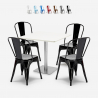 set 4 stühle Lix bar restaurants couchtisch horeca 90x90cm weiß just white Aktion