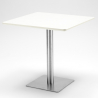 ensemble de 4 chaises style bar restaurant table horeca 90x90cm blanc just white 