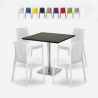 Set 4 sedie polipropilene impilabili tavolino Horeca nero 90x90cm Yanez Black Vendita