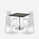 Set 4 sedie polipropilene impilabili tavolino Horeca nero 90x90cm Yanez Black Prezzo