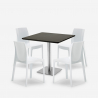 Set 4 sedie polipropilene impilabili tavolino Horeca nero 90x90cm Yanez Black Prezzo