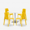 Set 4 sedie polipropilene bar ristorante tavolino bianco Horeca 90x90cm Jasper White Acquisto
