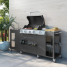 Barbecue à gaz en inox 4 + 1 brûleurs avec évier et étagères Tartara fr Offre