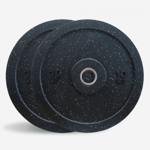 2 x 10 kg Scheiben Gummi Gewichte Crosstraining Olympische Langhantel Bumper HD Dot