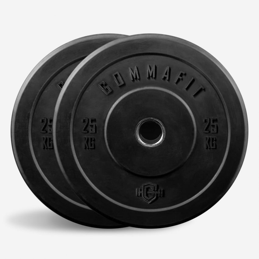 2 x Gummierte Hantelscheiben 25 kg für Olympia-Hantelstange Bumper Training Fitnessstudio Aktion 2 x Gummierte Hantelscheiben 25 kg für Olympia-Hantelstange Bumper Training Fitnessstudio Aktion