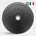 2 x 10 kg olimpionic Langhantel Cross-Training Gummi Bumper HD Italien Verkauf