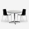 Set da esterno 2 sedie design moderno tavolo 70cm rotondo acciaio Remos Catalogo