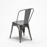 set 2 sedie stile industriale tavolo quadrato acciaio 70x70cm caelum Modello