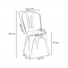 ensemble 2 chaises style industriel table carrée acier 70x70cm caelum Achat