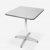 set tavolo quadrato pieghevole 70x70cm acciaio 2 sedie vintage magnum Offerta