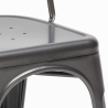 set 2 sedie acciaio Lix design industriale tavolo rotondo 70cm factotum Modello