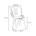 set 2 stühle stahl Lix industriedesign runder tisch 70cm factotum Maße