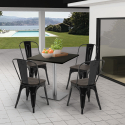 Tavolino 60x60 quadrato con base centrale per bar bistrot Horeca Offerta